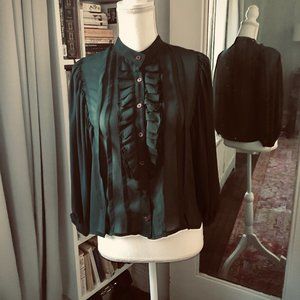 Sheer Blouse, Dark Green